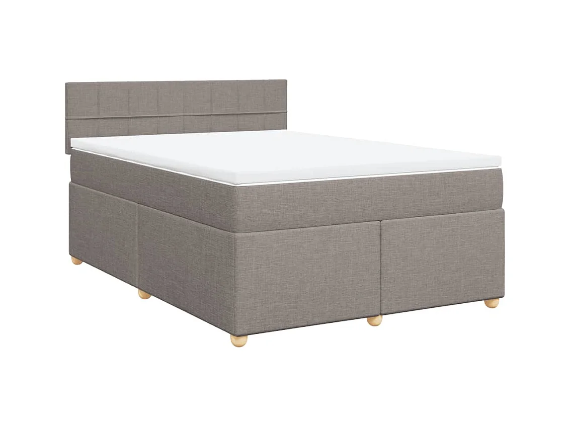 Sommier à lattes de lit avec matelas Taupe 140x190 cm Tissu