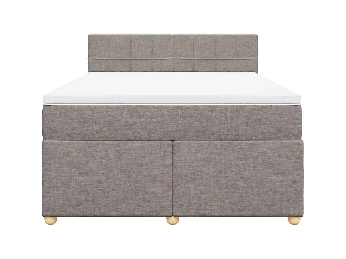 Sommier à lattes de lit avec matelas Taupe 140x190 cm Tissu