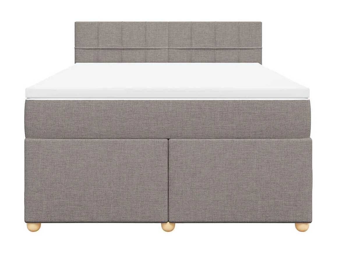 Sommier à lattes de lit avec matelas Taupe 140x190 cm Tissu