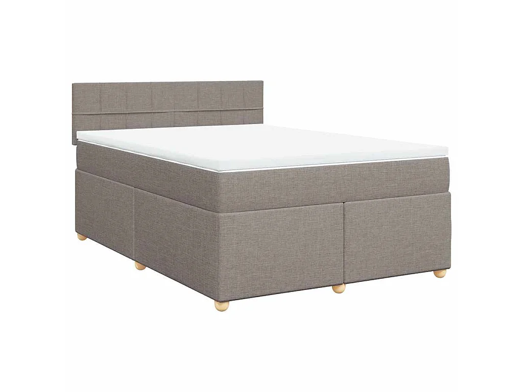 Sommier à lattes de lit avec matelas Taupe 140x190 cm Tissu