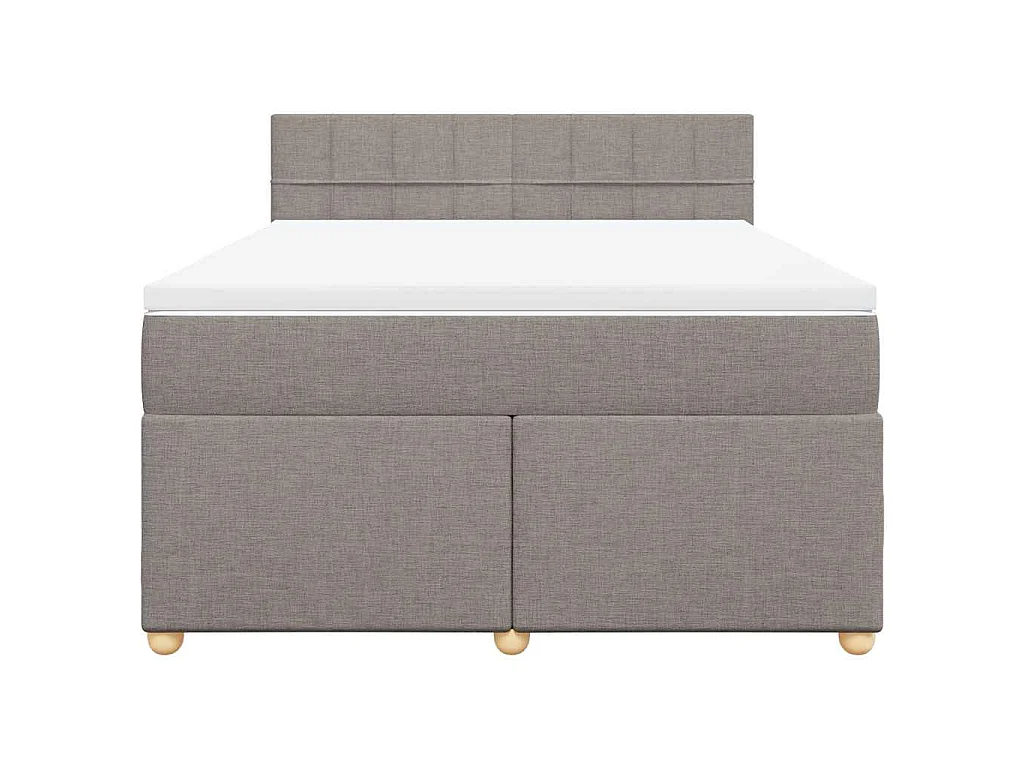 Sommier à lattes de lit avec matelas Taupe 140x190 cm Tissu