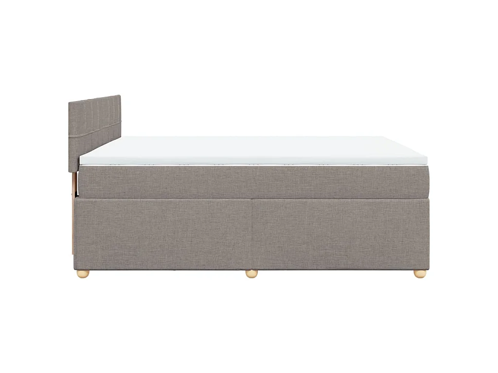 Sommier à lattes de lit avec matelas Taupe 140x190 cm Tissu