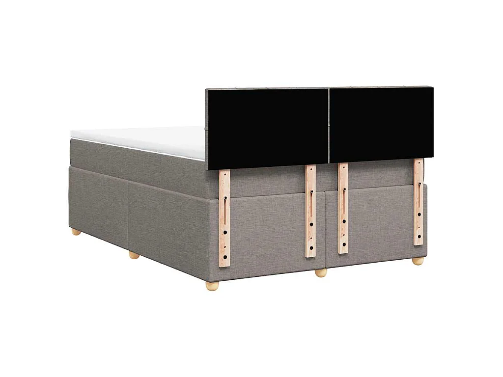 Sommier à lattes de lit avec matelas Taupe 140x190 cm Tissu