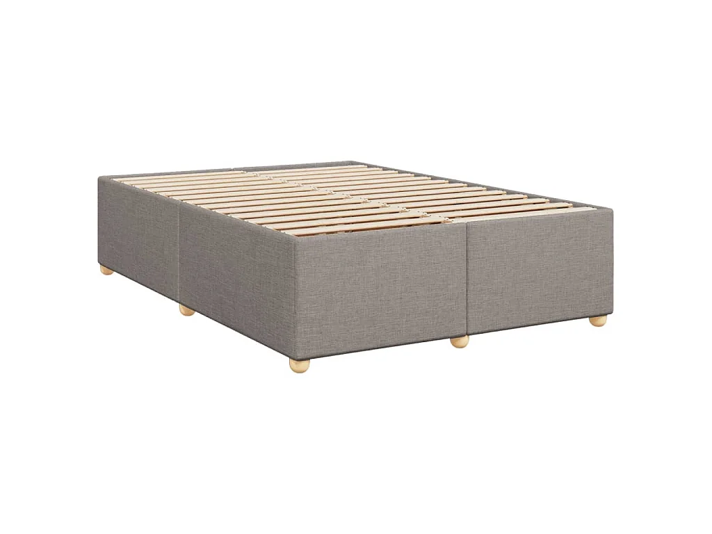 Sommier à lattes de lit avec matelas Taupe 140x190 cm Tissu