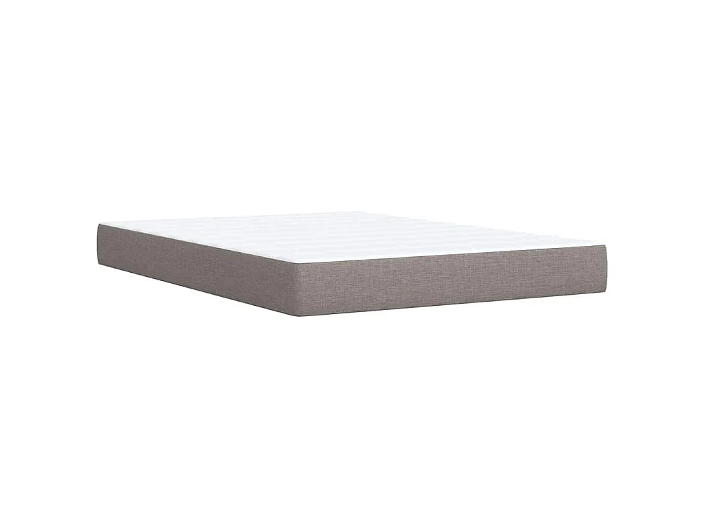 Sommier à lattes de lit avec matelas Taupe 140x190 cm Tissu