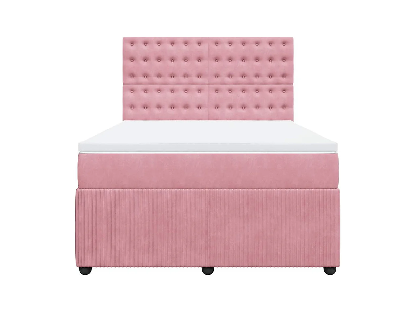 Boxspringbett mit Matratze Rosa 140x200 cm Samt
