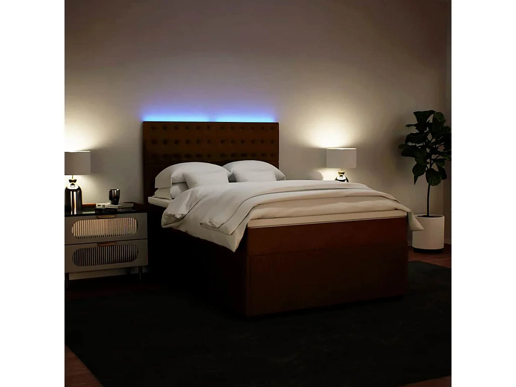 Boxspring met matras fluweel roze 140x200 cm