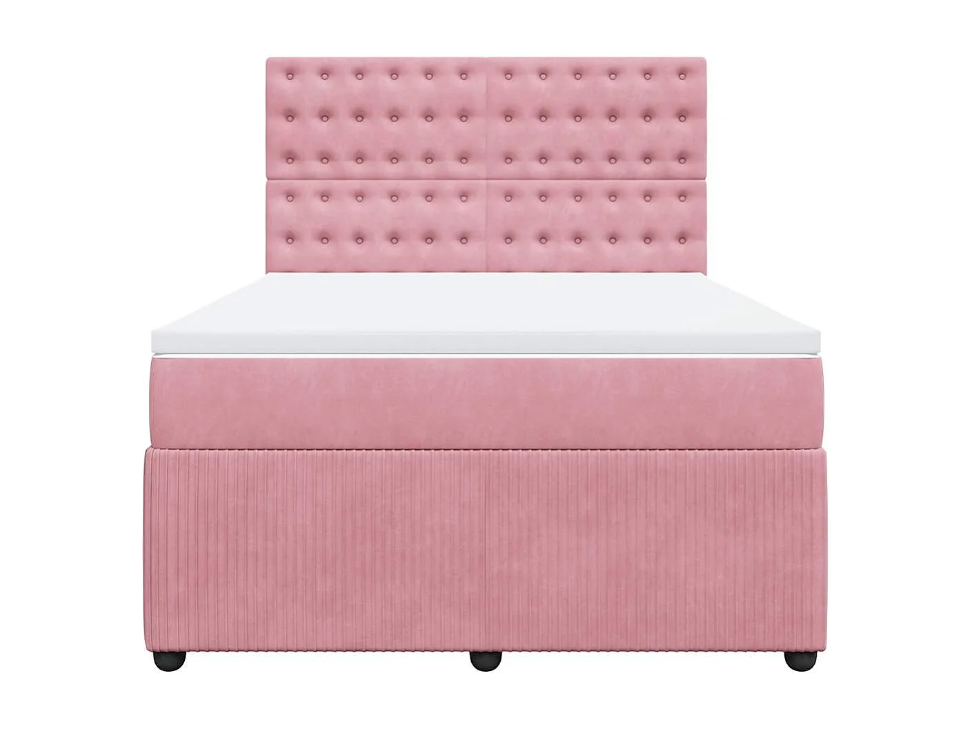 Boxspring met matras fluweel roze 140x200 cm