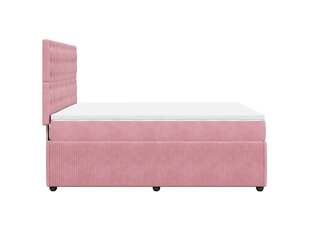 Boxspringbett mit Matratze Rosa 140x200 cm Samt