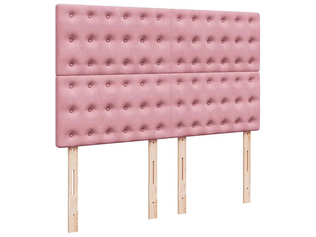Boxspringbett mit Matratze Rosa 140x200 cm Samt