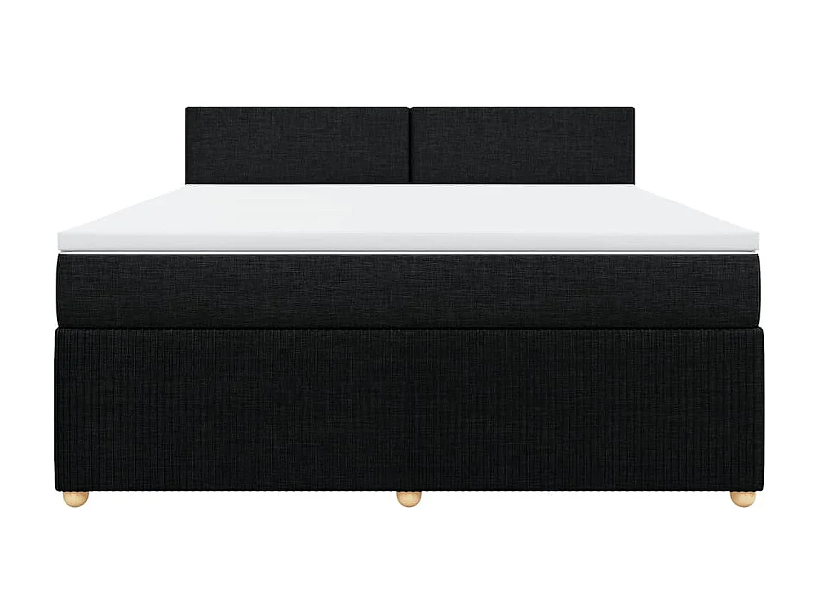 Sommier à lattes de lit avec matelas Noir 180x200 cm Tissu