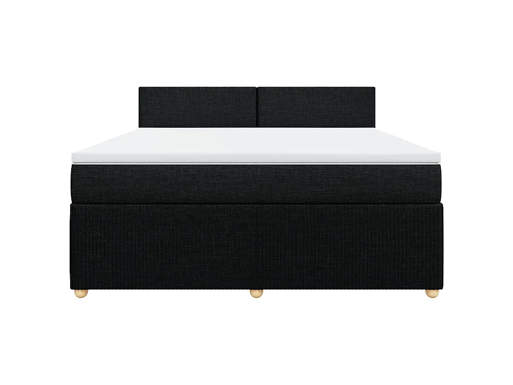 Sommier à lattes de lit avec matelas Noir 180x200 cm Tissu