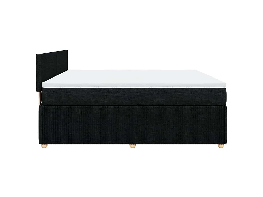 Sommier à lattes de lit avec matelas Noir 180x200 cm Tissu