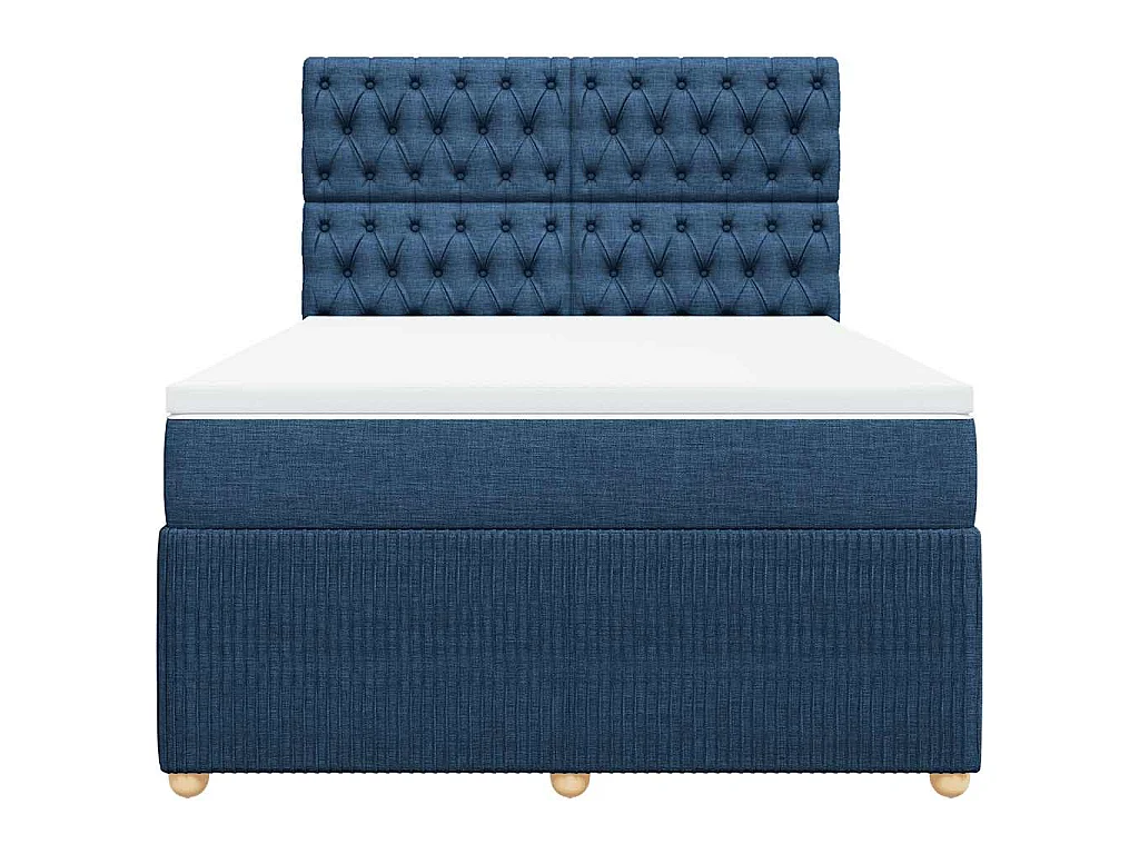 Giroletto a Molle con Materasso Blu 140x190 cm in Tessuto