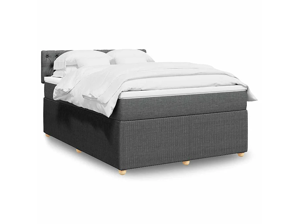 Sommier à lattes de lit avec matelas Gris foncé 140x190cm Tissu
