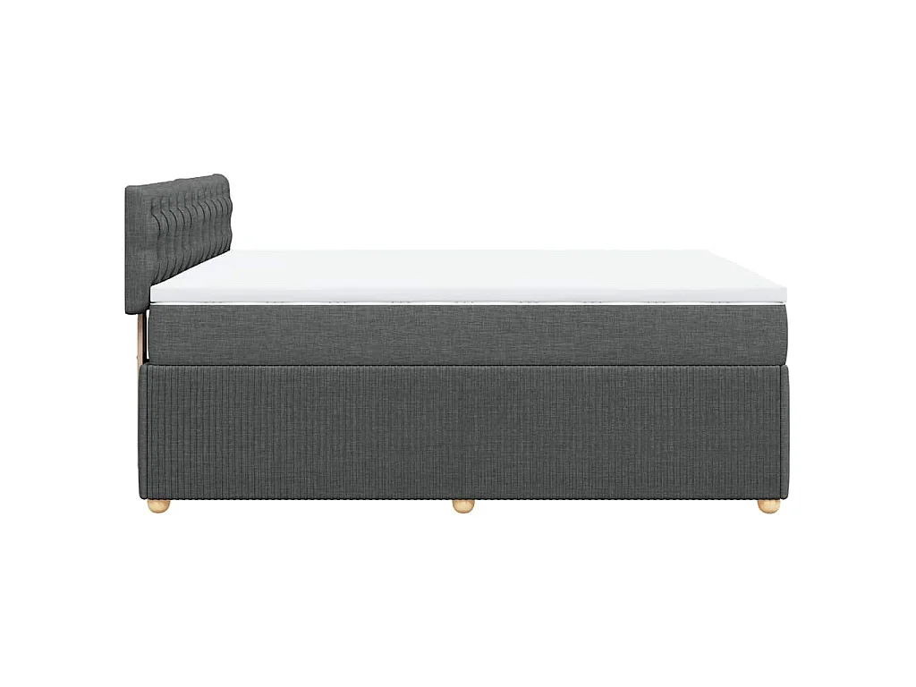 Sommier à lattes de lit avec matelas Gris foncé 140x190cm Tissu