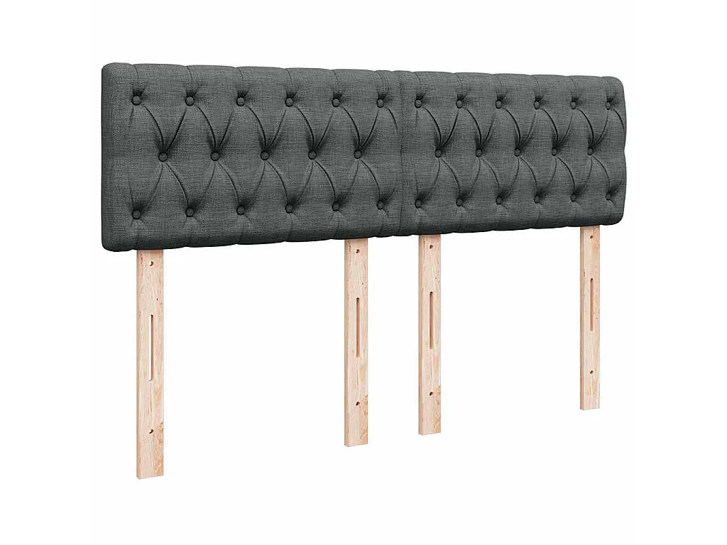 Sommier à lattes de lit avec matelas Gris foncé 140x190cm Tissu