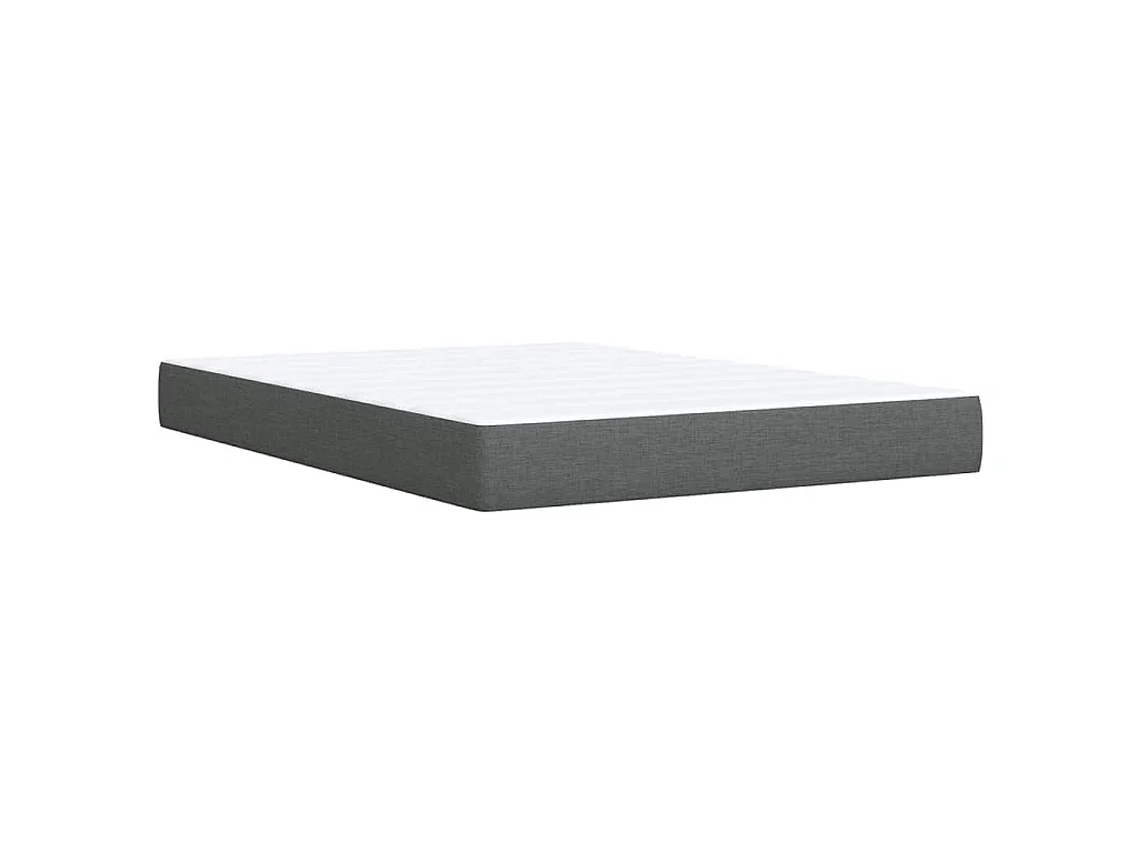 Sommier à lattes de lit avec matelas Gris foncé 140x190cm Tissu
