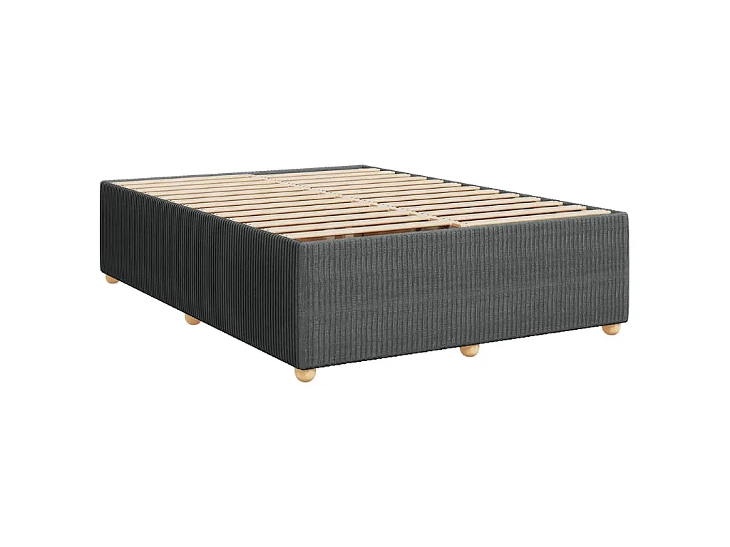 Sommier à lattes de lit avec matelas Gris foncé 140x190cm Tissu