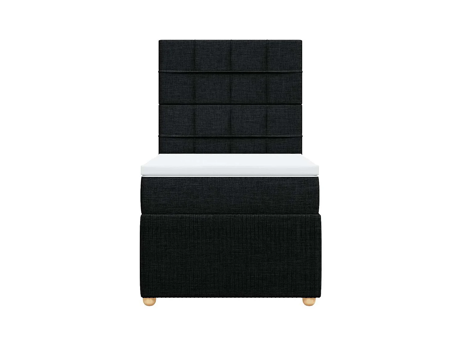 Boxspring met matras stof zwart 90x200 cm