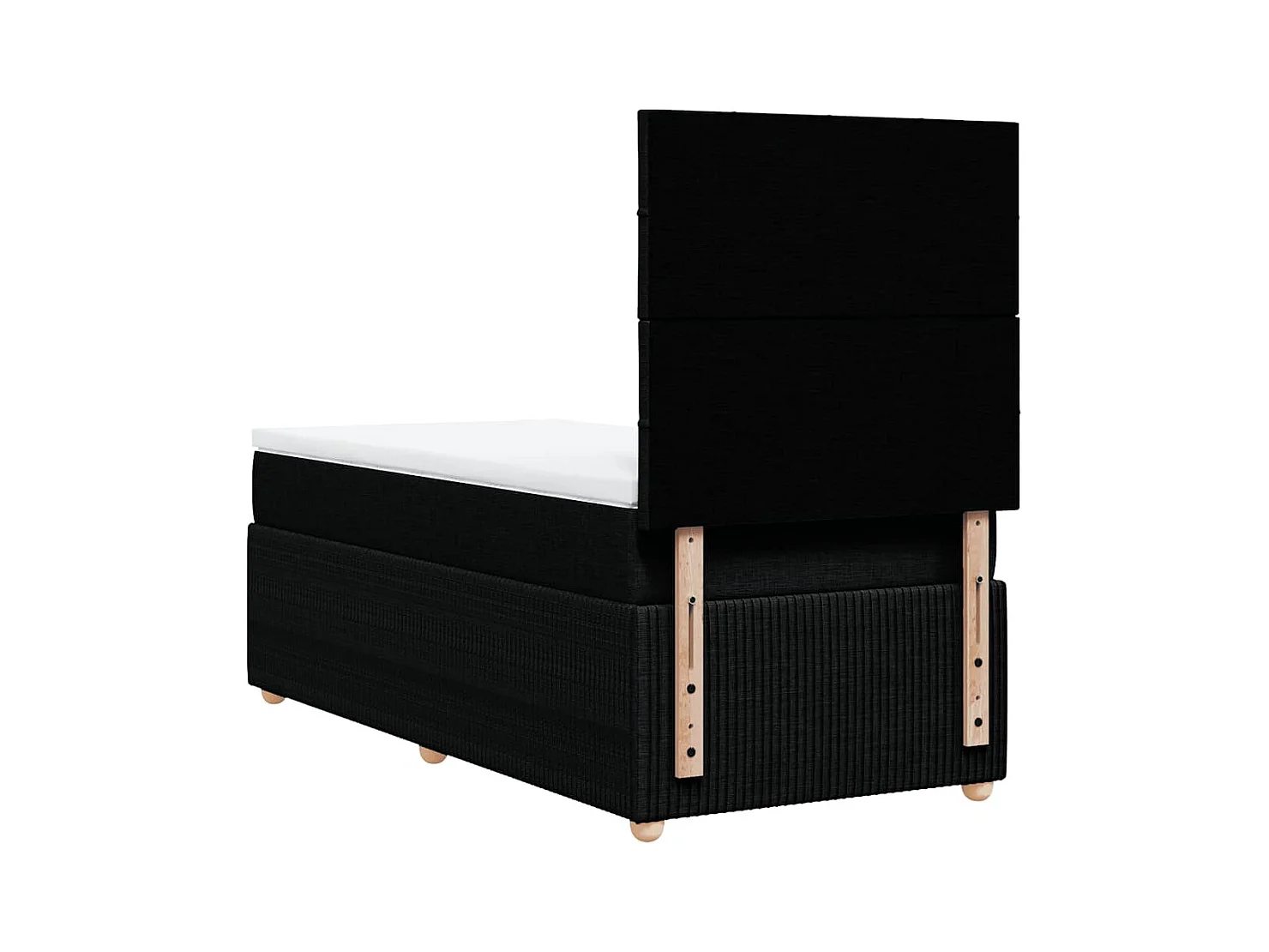 Boxspring met matras stof zwart 90x200 cm