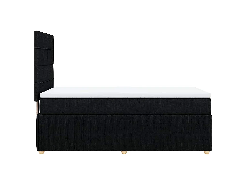 Cama box spring con colchón tela negro 90x200 cm