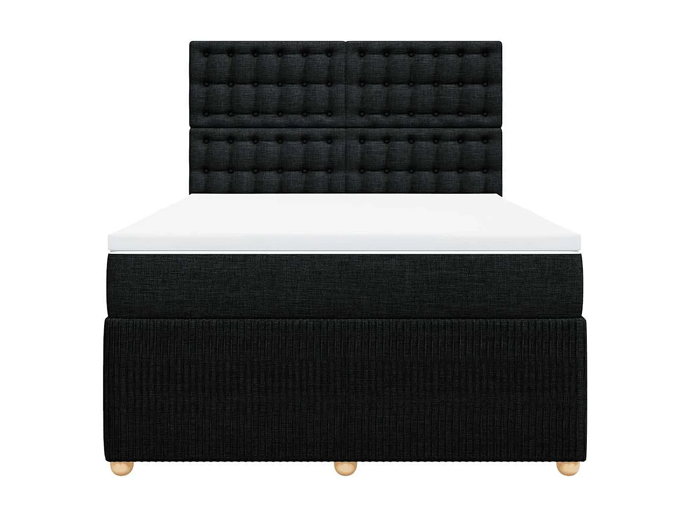 Sommier à lattes de lit avec matelas Noir 160x200 cm Tissu