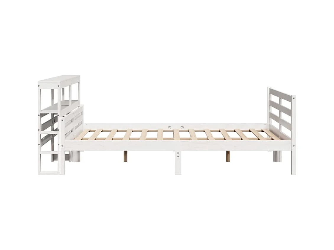 Bettgestell mit Kopfteil ohne Matratze Weiß 140x200 cm