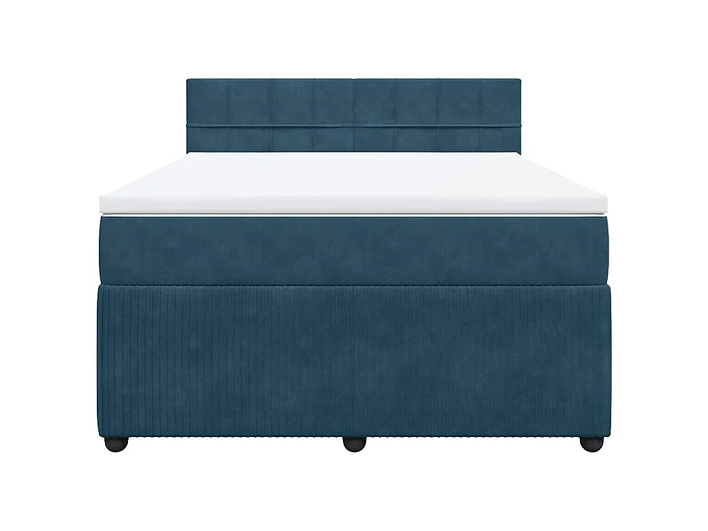 Boxspring met matras fluweel blauw 140x190 cm