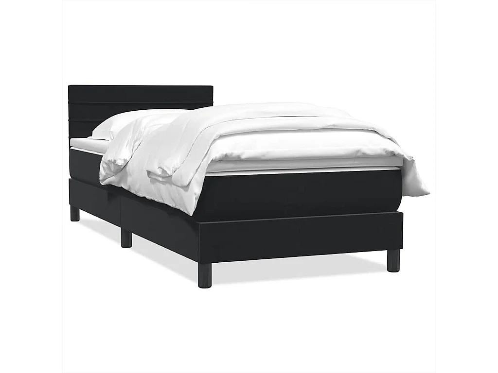 Boxspringbett mit Matratze Schwarz 90x210 cm Samt