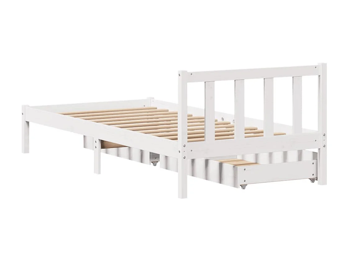 Cadre de lit sans matelas blanc 90x190 cm bois de pin massif