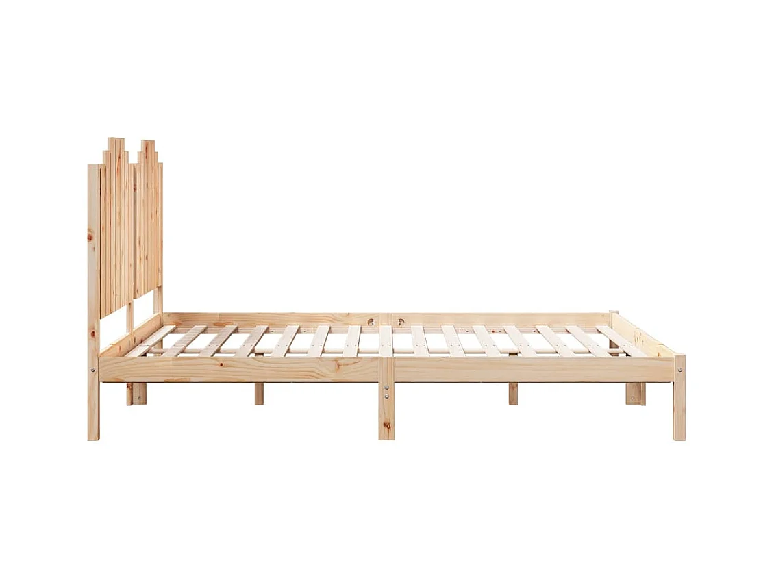 Cadre de lit extra long sans matelas 140x220 cm bois massif