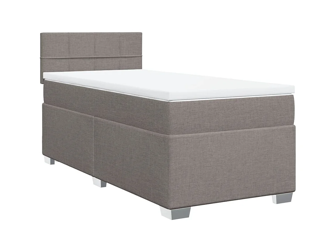 Sommier à lattes de lit avec matelas Taupe 90x190 cm Tissu