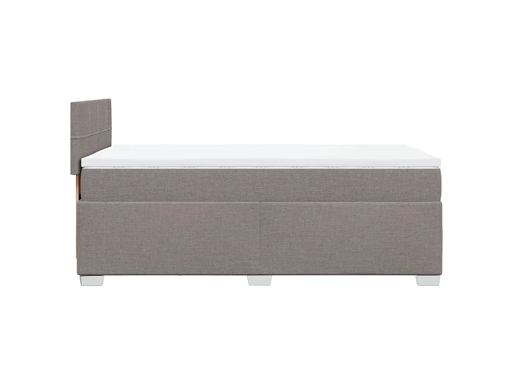 Cama com molas/colchão 90x190 cm tecido castanho-acinzentado