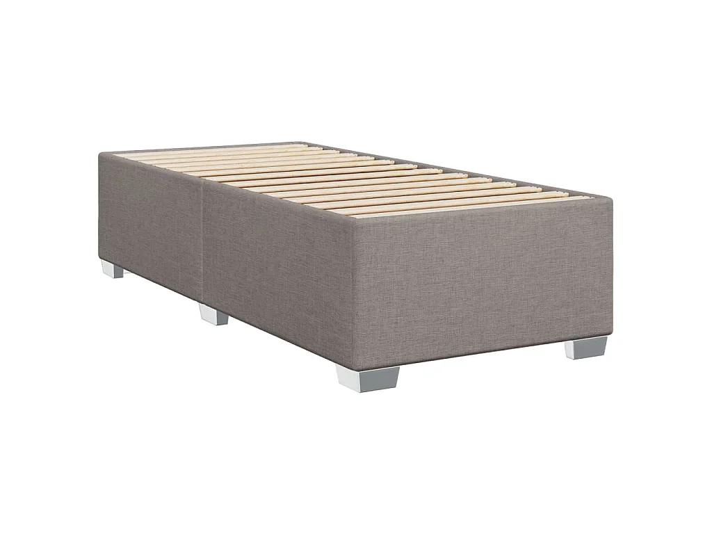 Cama com molas/colchão 90x190 cm tecido castanho-acinzentado