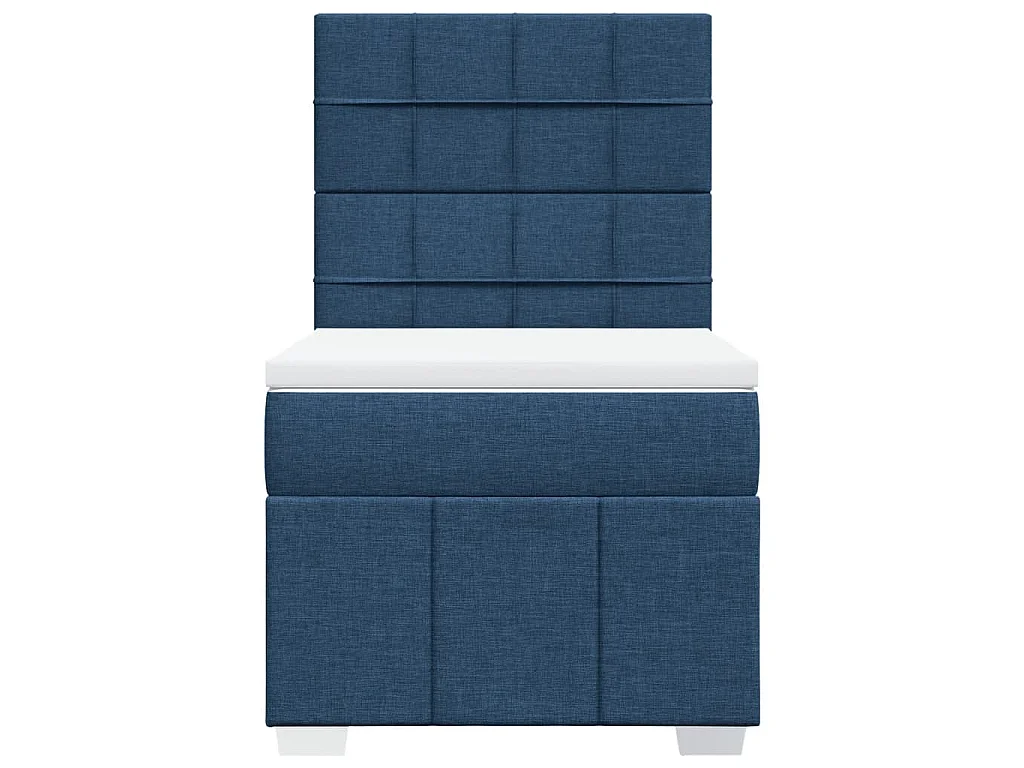 Boxspring met matras stof blauw 100x200 cm