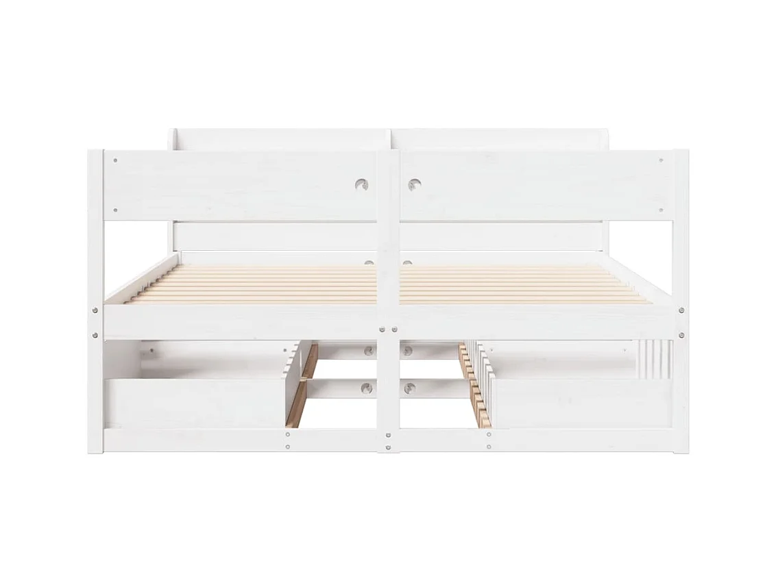 Cadre de lit sans matelas blanc 140x200 cm bois de pin massif