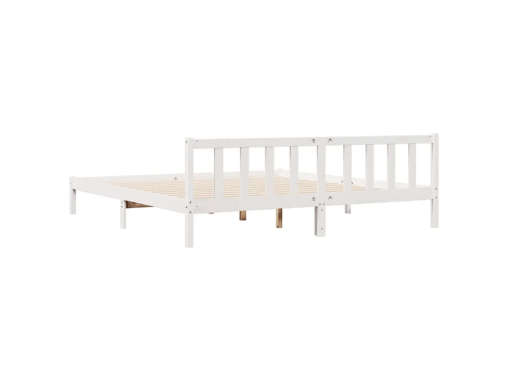 Bedframe extra lang zonder matras grenenhout wit 180x210 cm
