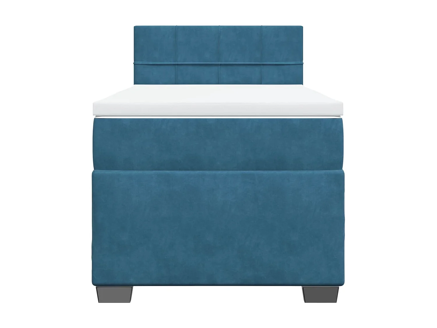 Boxspring met matras fluweel donkerblauw 90x200 cm