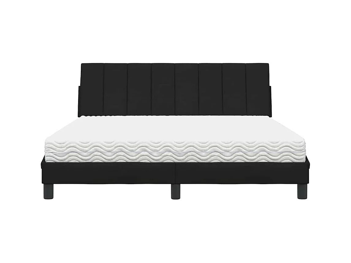 Bett mit Matratze "Hanko" Schwarz 160x200 cm Stoff