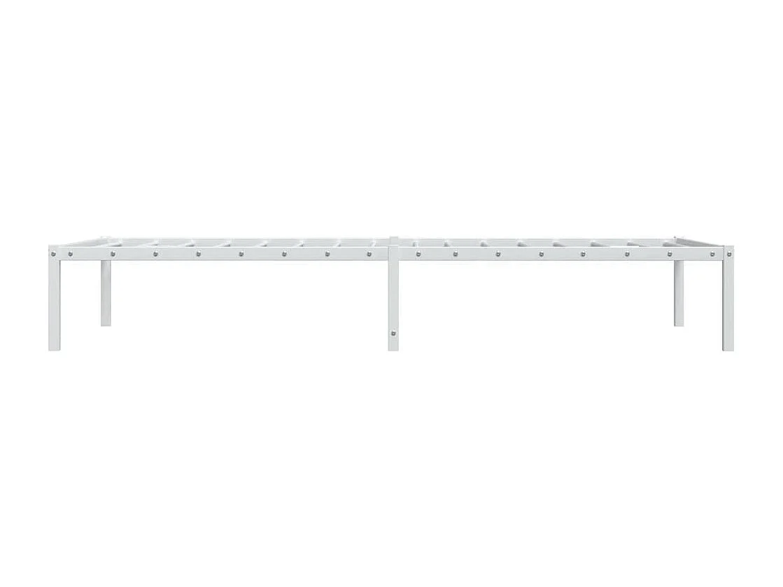 Cadre de lit métal sans matelas blanc 90x190 cm