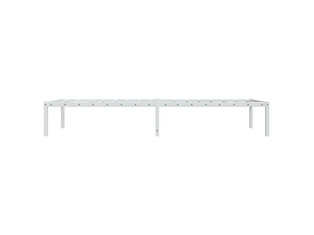 Cadre de lit métal sans matelas blanc 90x190 cm