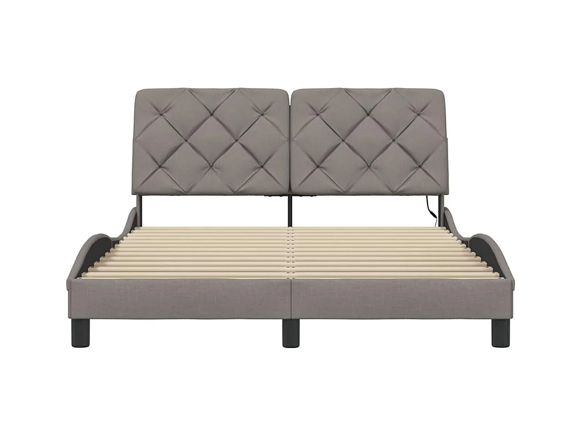 Estrutura de cama com LED sem colchão 140x190 cm tecido