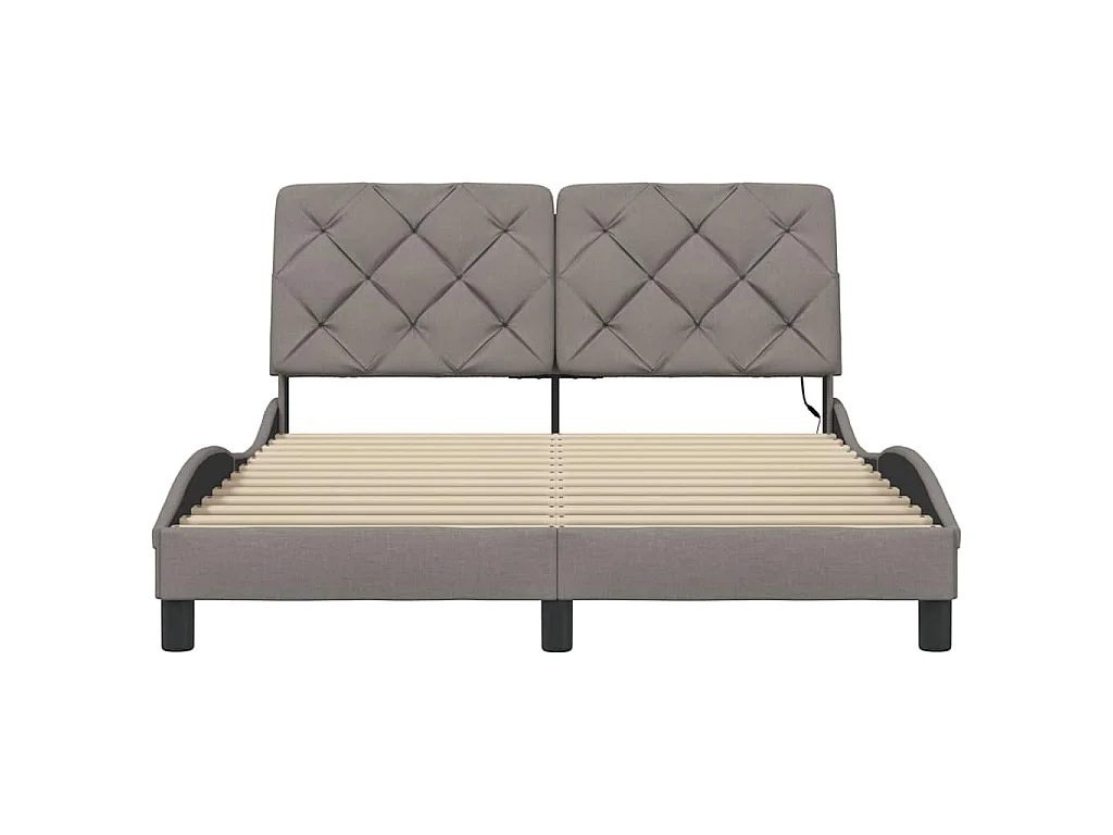 Estrutura de cama com LED sem colchão 140x190 cm tecido