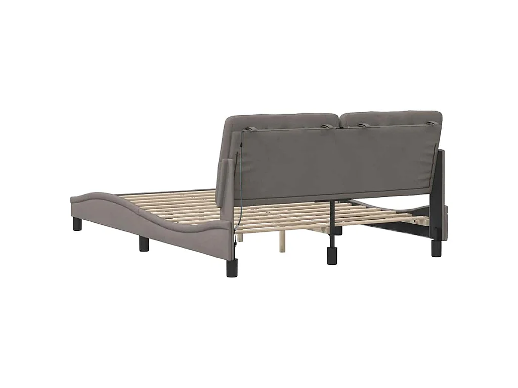 Estrutura de cama com LED sem colchão 140x190 cm tecido
