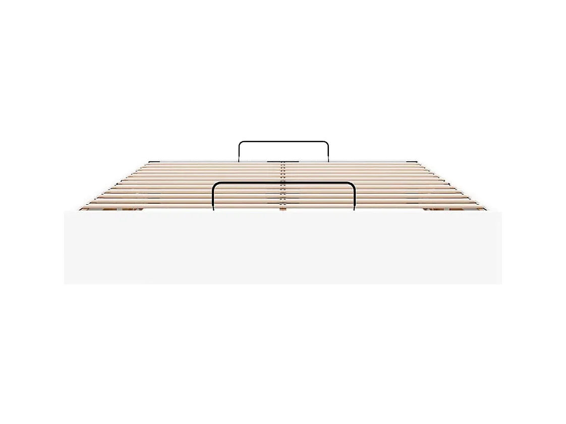 Cadre de lit ottoman sans matelas blanc 140x190 cm similicuir