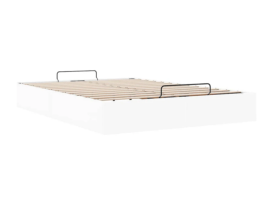 Cadre de lit ottoman sans matelas blanc 140x190 cm similicuir