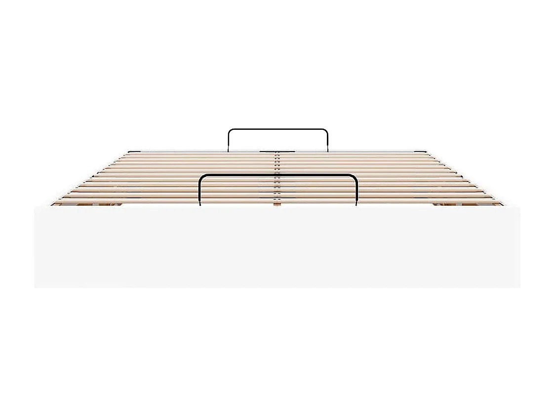 Cadre de lit ottoman sans matelas blanc 140x190 cm similicuir