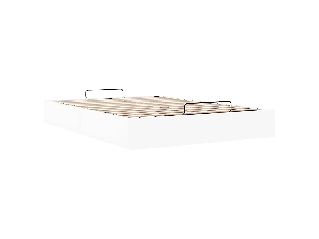 Struttura Letto Pouf senza Materasso Bianco 140x190 cm Similpelle