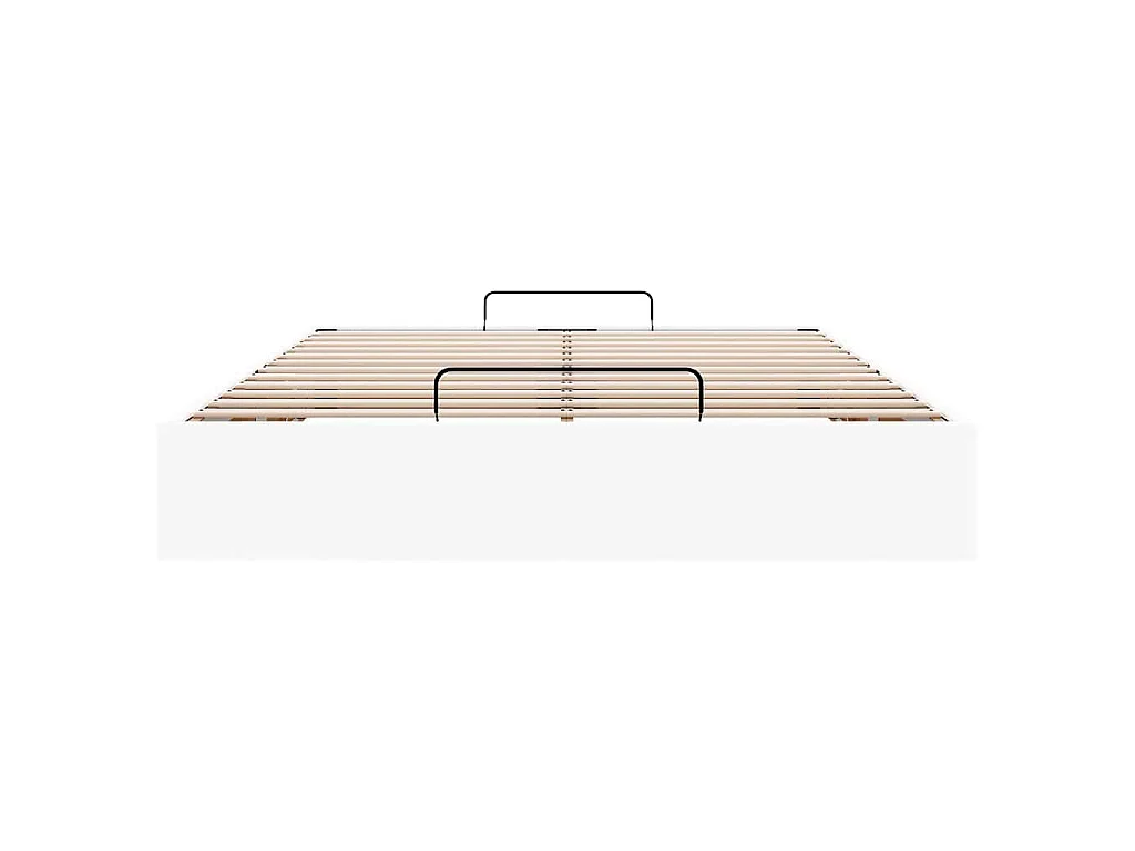 Struttura Letto Pouf senza Materasso Bianco 140x190 cm Similpelle